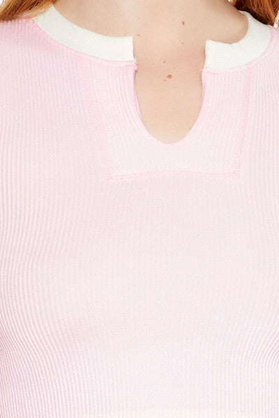  Forever 21 Ribbed Seamless Crop Top - white black - Bonton