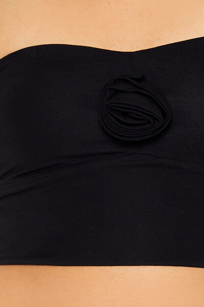  Forever 21 Cropped Sweetheart Tube Top - black - Bonton