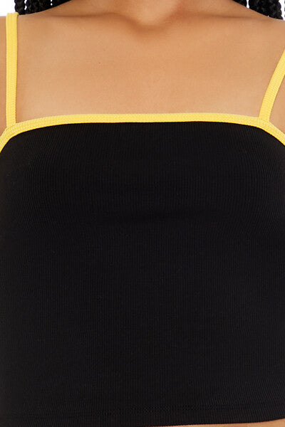  Forever 21 Cropped Ringer Cami - black yellow - Bonton