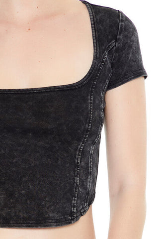 Mineral Wash Cropped Tee