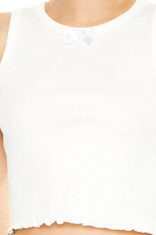 Lettuce-Edge Bow Tank Top
