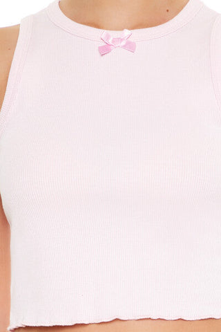 Lettuce-Edge Bow Tank Top