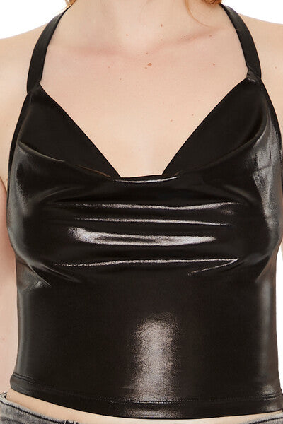  Forever 21 Seamless Halter Crop Top - black - Bonton