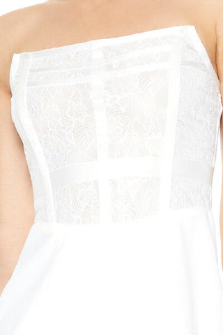 Floral Lace Tube Mini Dress