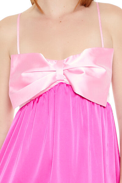  Forever 21 Colorblock Bow Mini Babydoll Dress - pink-multi - Bonton