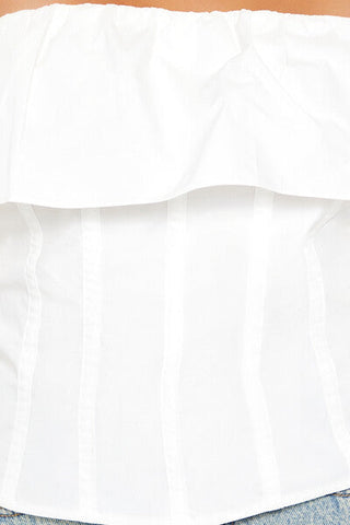 Poplin Flounce Tube Top