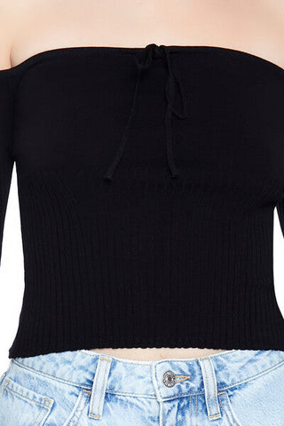 Off-the-Shoulder Sweater-Knit Top