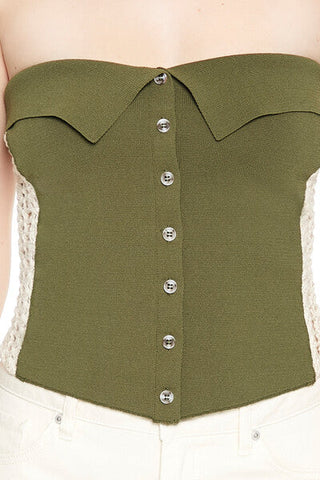 Crochet-Trim Tube Top