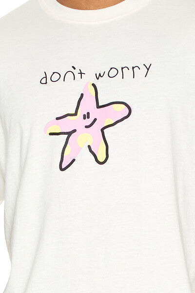  Forever 21 Dont Worry Graphic Tee - cream multi - Bonton