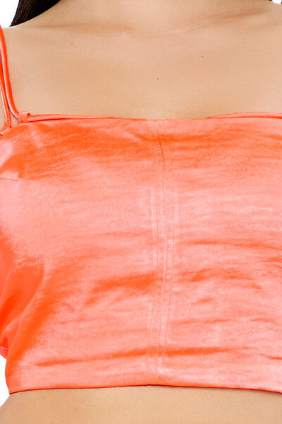  Forever 21 Satin Cropped Cami - coral - Bonton