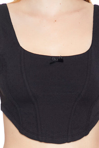 Corset Curved-Hem Crop Top