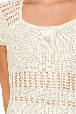 Open-Knit Crochet Midi Dress