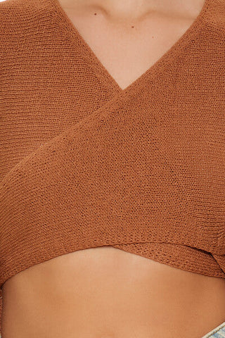 Tie-Back Crossover Sweater