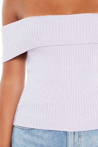 Off-the-Shoulder Sweater-Knit Top