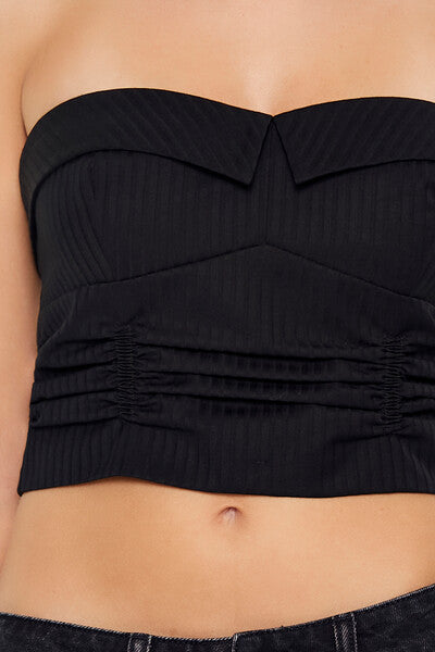  Forever 21 Sweetheart Tube Crop Top - black - Bonton