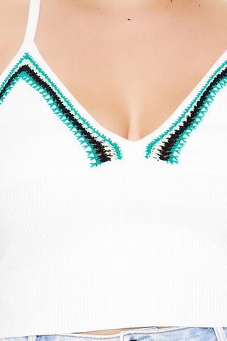 Plus Size Embroidered Sweater-Knit Cami