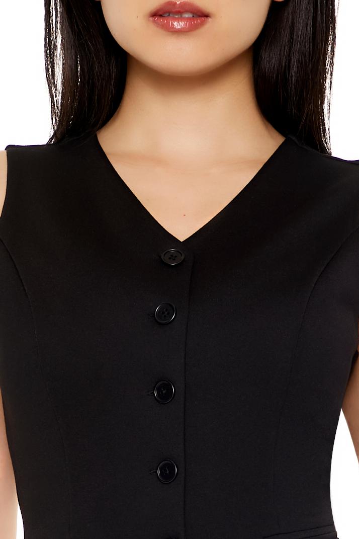  Forever 21 Sleeveless Button-Up Top - black - Bonton