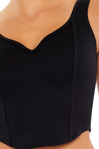 Ponte Knit Corset Crop Top