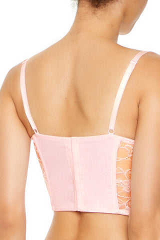 Sheer Lace Underwire Corset Bra