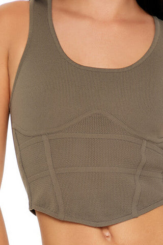 Sweater-Knit Corset Tank Top