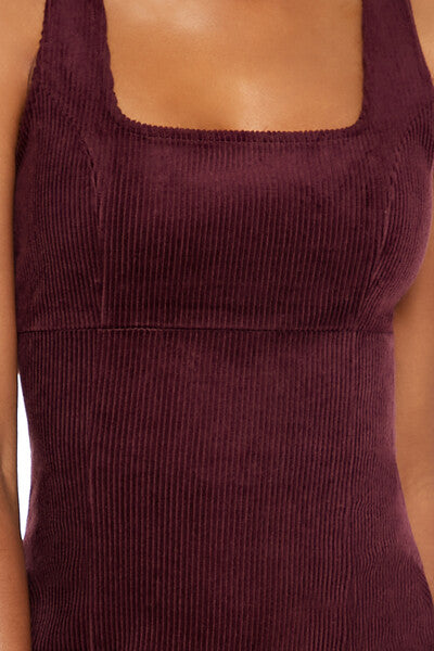  Forever 21 Corduroy Tank Mini Dress - merlot-swatch - Bonton