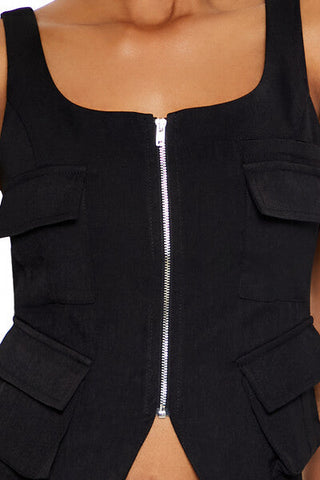 Cargo Split-Hem Crop Top