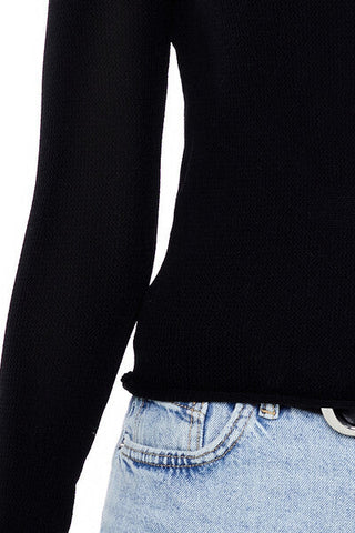 Cropped Boat-Neck Sweater