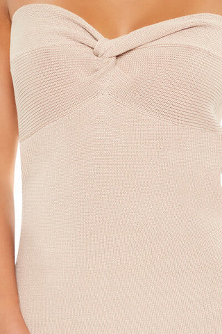 Twist-Front Mini Sweater Dress