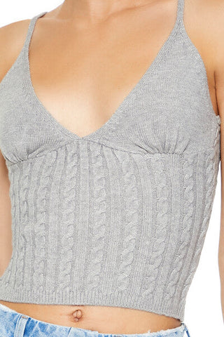 Cropped Sweater-Knit Cami
