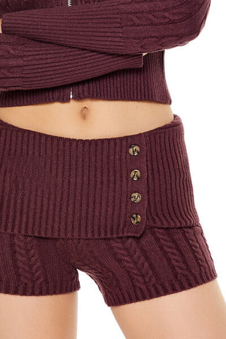 Sweater-Knit Ribbed Shorts