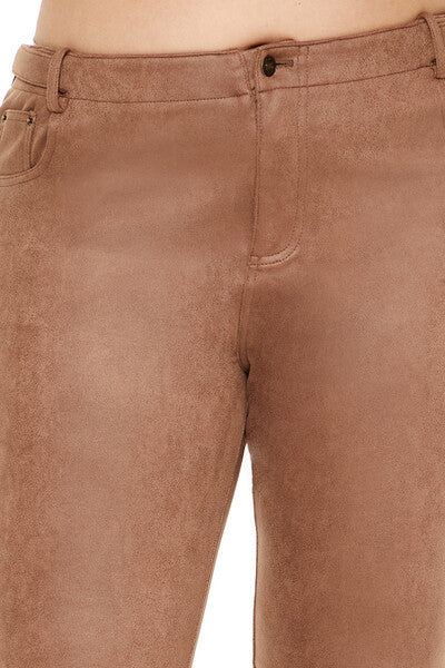 Forever 21 Plus Size Faux Suede Flare Pants - camel - Bonton