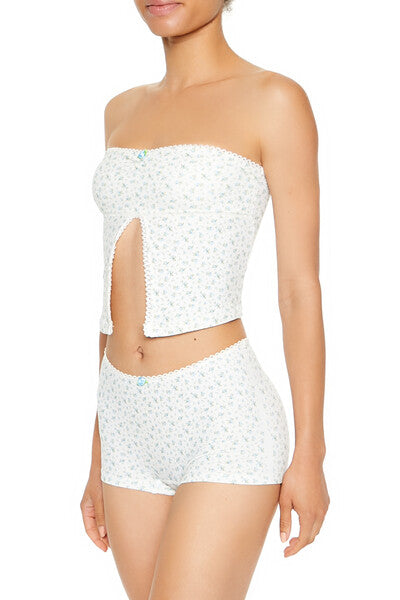  Forever 21 Seamless Floral Shortie Panties - cream-multi - Bonton