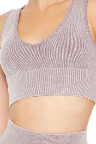  Forever 21 Seamless Mineral Wash Sports Bra - ash brown - Bonton