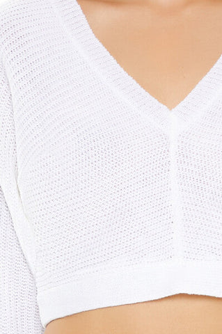 Open-Back Cropped Sweater