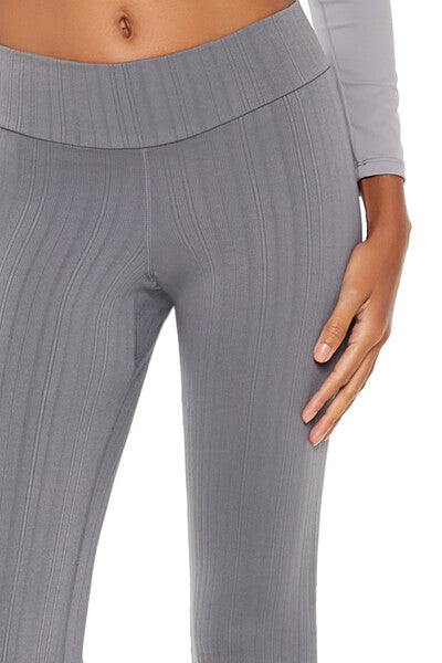  Forever 21 Seamless High-Rise Flare Pants - dark-grey - Bonton