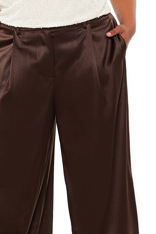 Plus Size Satin Trouser Pants