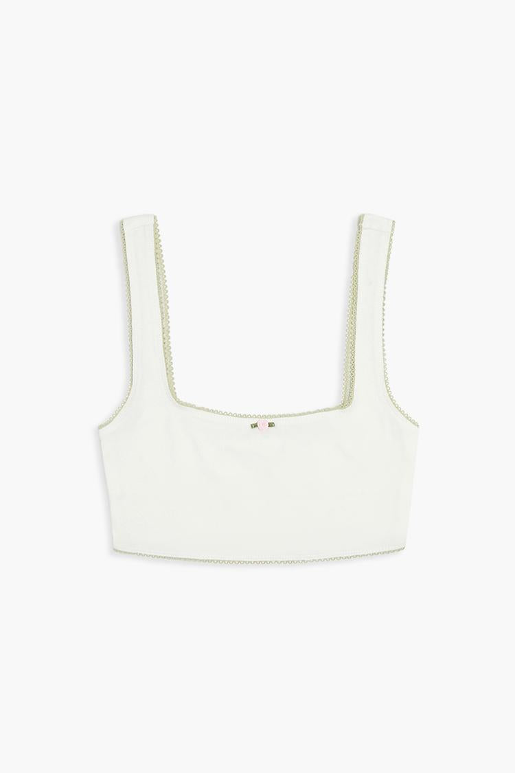  Forever 21 Rosette Two-Tone Bralette - white - Bonton