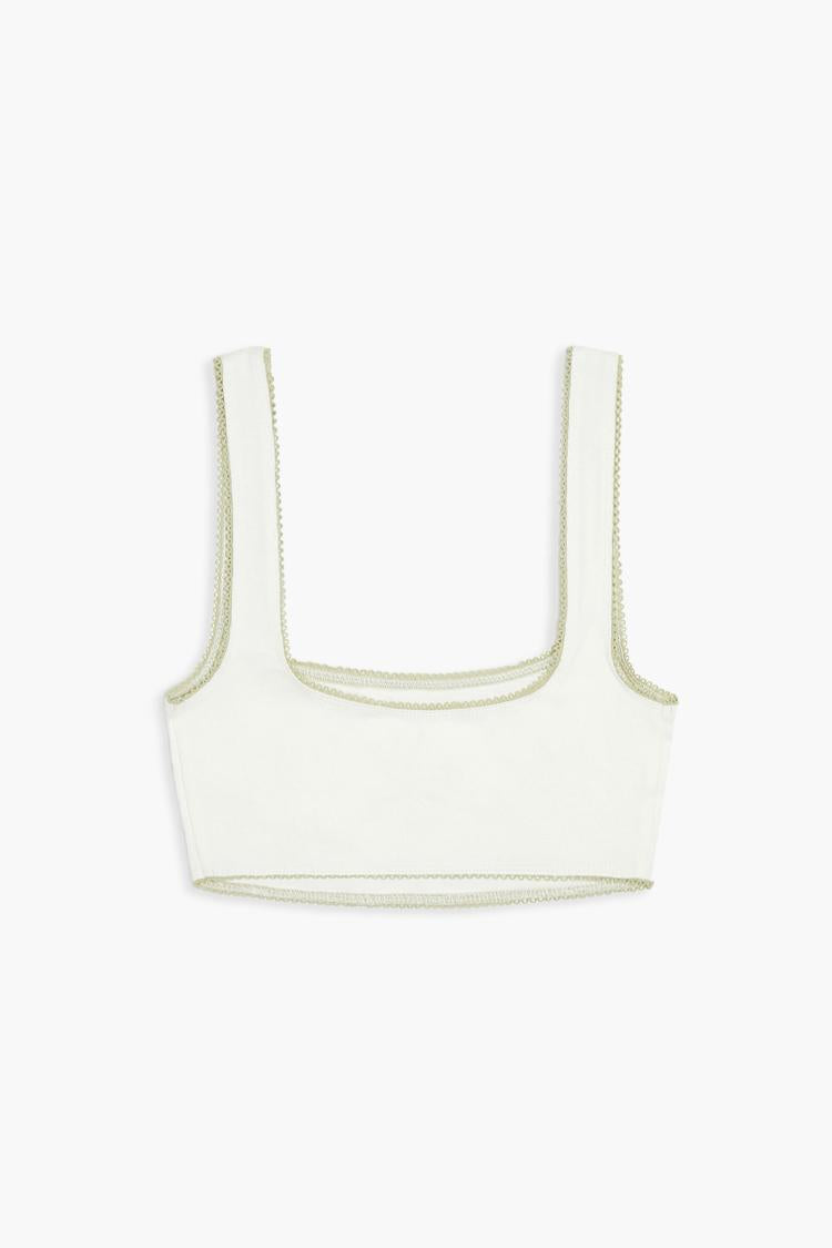  Forever 21 Rosette Two-Tone Bralette - white - Bonton