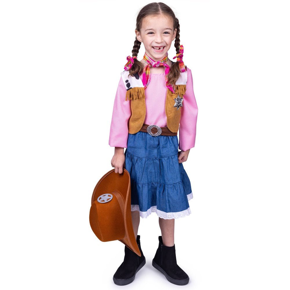  Dress Up America Western Cowgirl Costume - Kids by Dress Up America - Large (12-14) - Bonton