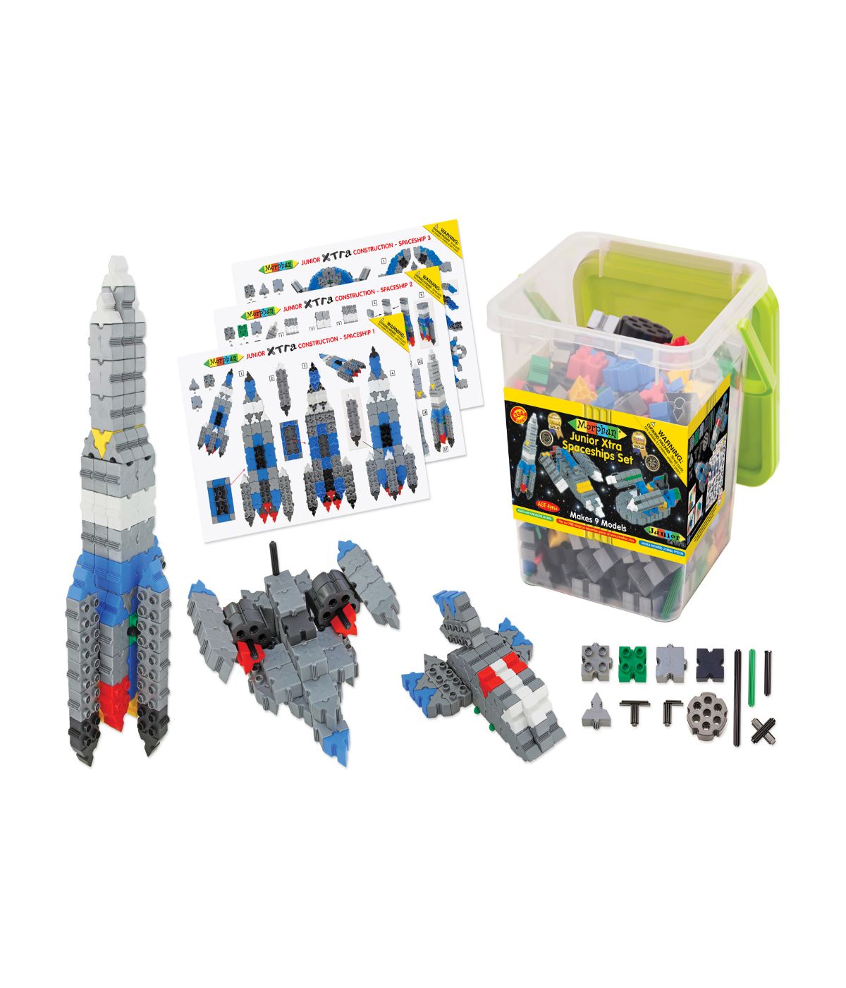  Morphun Junior Xtra Spaceships Set: 334 Pcs Multi - Multi - Bonton