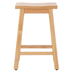 24" Solid Wood Saddle Counter Stool