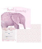 GooseWaddle 2 Pack Newborn Receiving Blanket Poppy Elephant ShadesofPink/Purple
