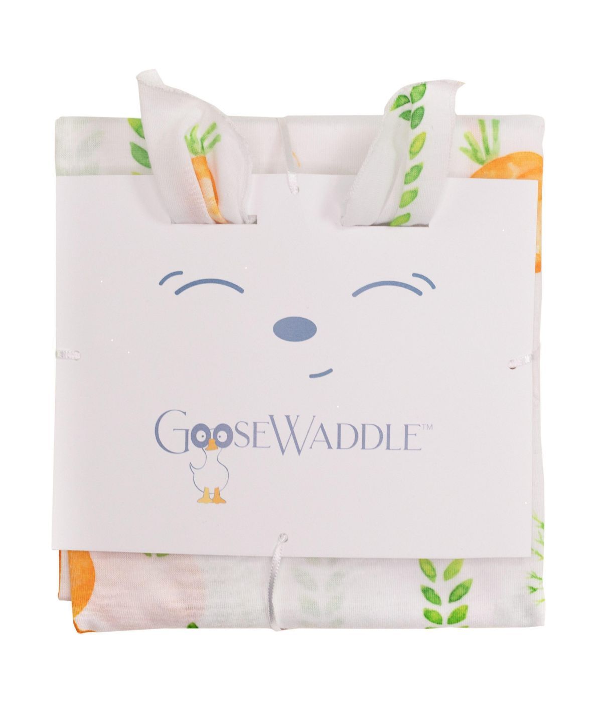 GooseWaddle 2pk Receiving Blanket Parsnip Bunny/Carrots ShadesofOrange/Green