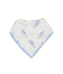 Popsicle and Stripes Blue 2 Pack Muslin & Terry Cloth Bib Set Blue