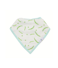 Peas and XO Mint 2 Pack Muslin & Terry Cloth Bib Set White/ShadesofGreenandBlue