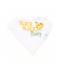 Slice Slice Baby and Pizza 2 Pack Muslin & Terry Cloth Bib Set White/Yellow/Red/Green