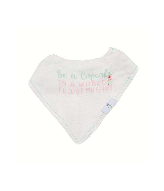 Muffin and Cupcake 2 Pack Muslin & Terry Cloth Bib Set White/Mint/Pink