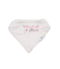 Mom and Dots 2 Pack Muslin & Terry Cloth Bib Set White/Purple/Pink