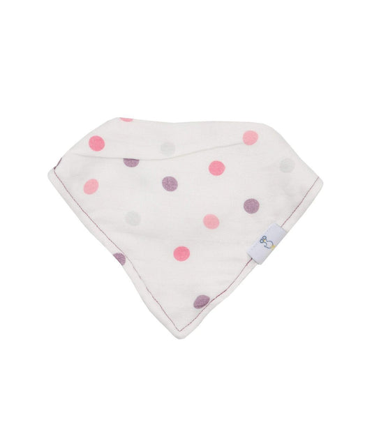 Mom and Dots 2 Pack Muslin & Terry Cloth Bib Set White/Purple/Pink