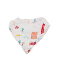 Dad and Buildings 2 Pack Muslin & Terry Cloth Bib Set White/Red/Orange/Yellow/Blue